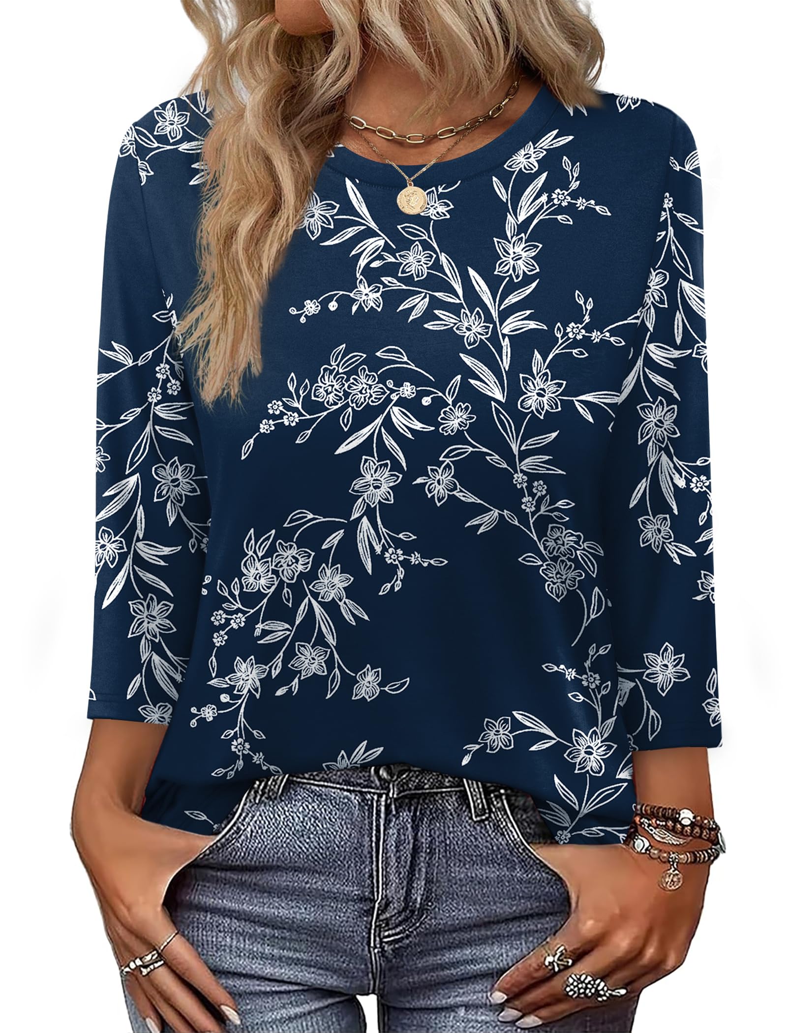 3/4 Sleeve Loose Fit Blouse