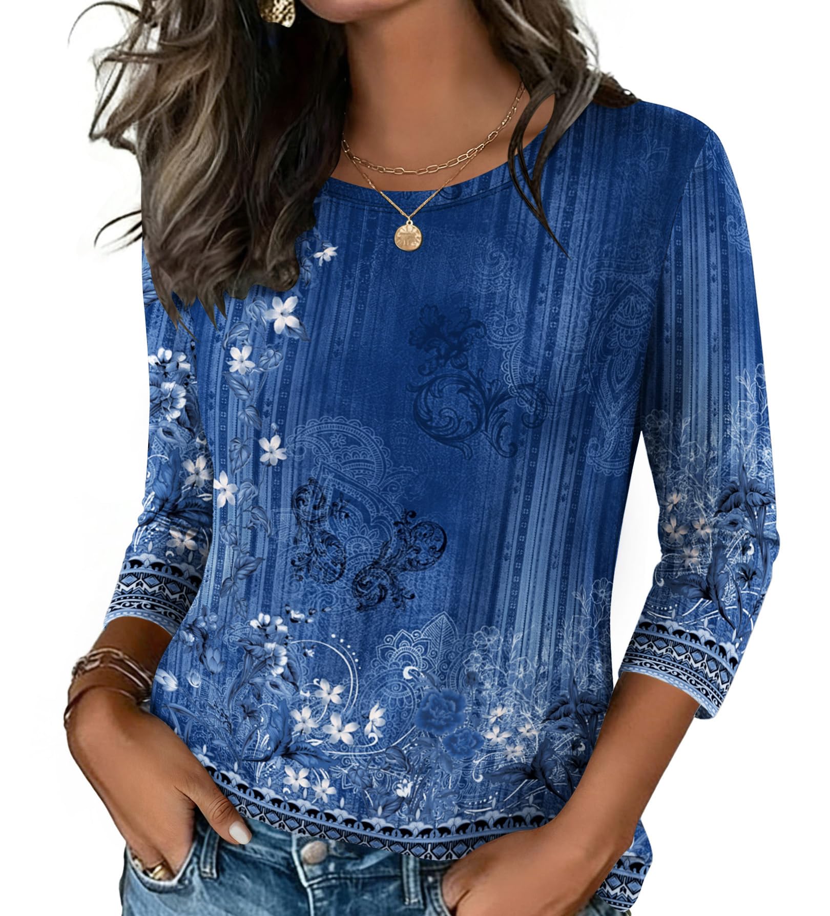 3/4 Sleeve Tunic Tee