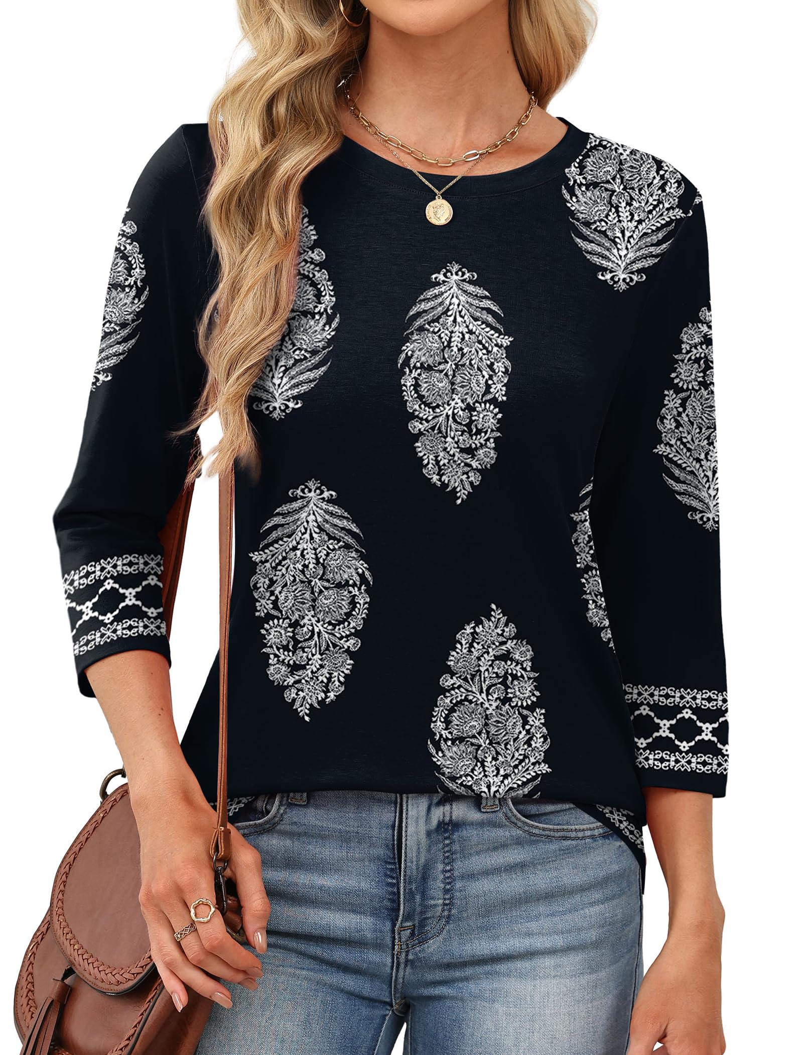 3/4 Sleeve Loose Fit Blouse