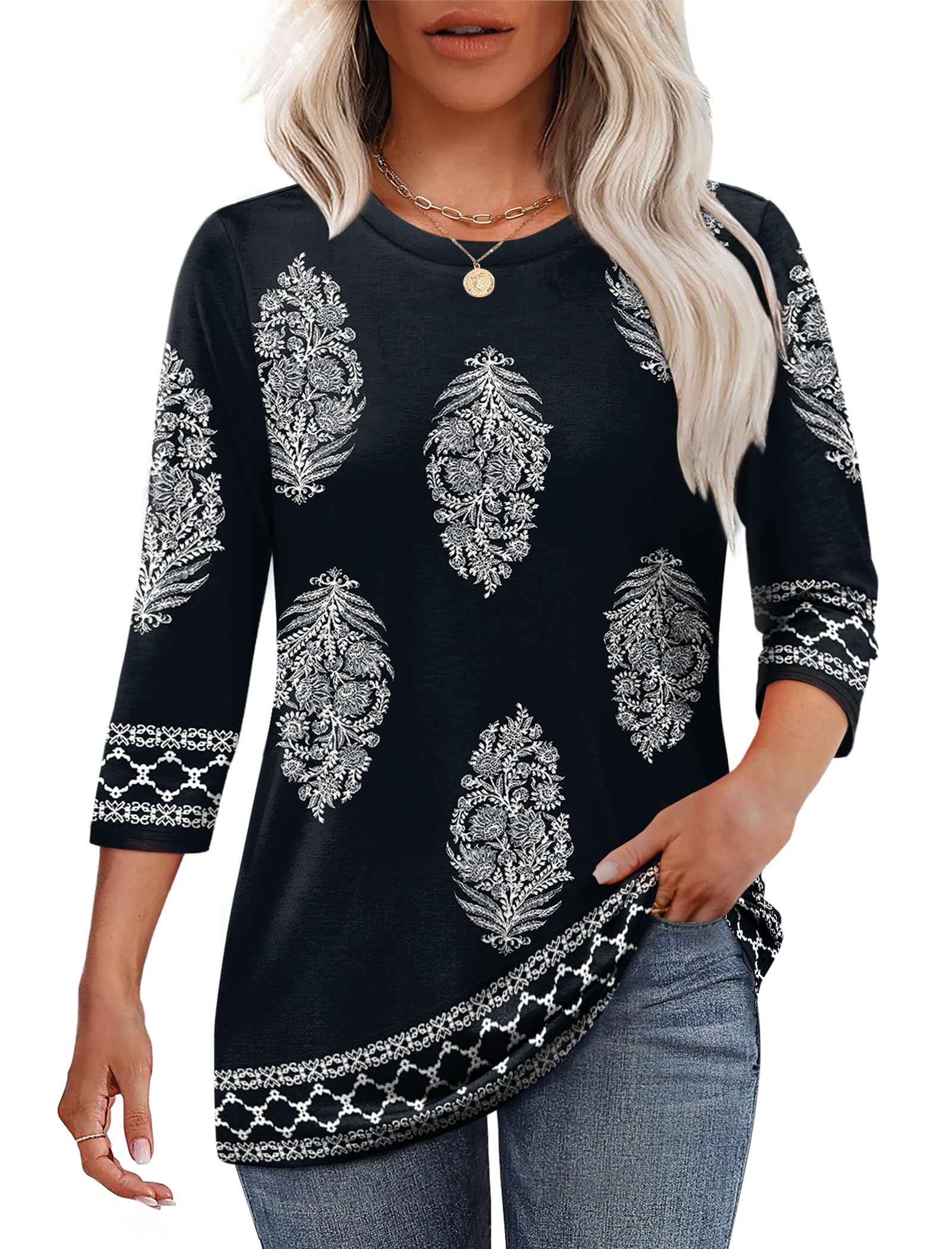 3/4 Sleeve Loose Fit Blouse
