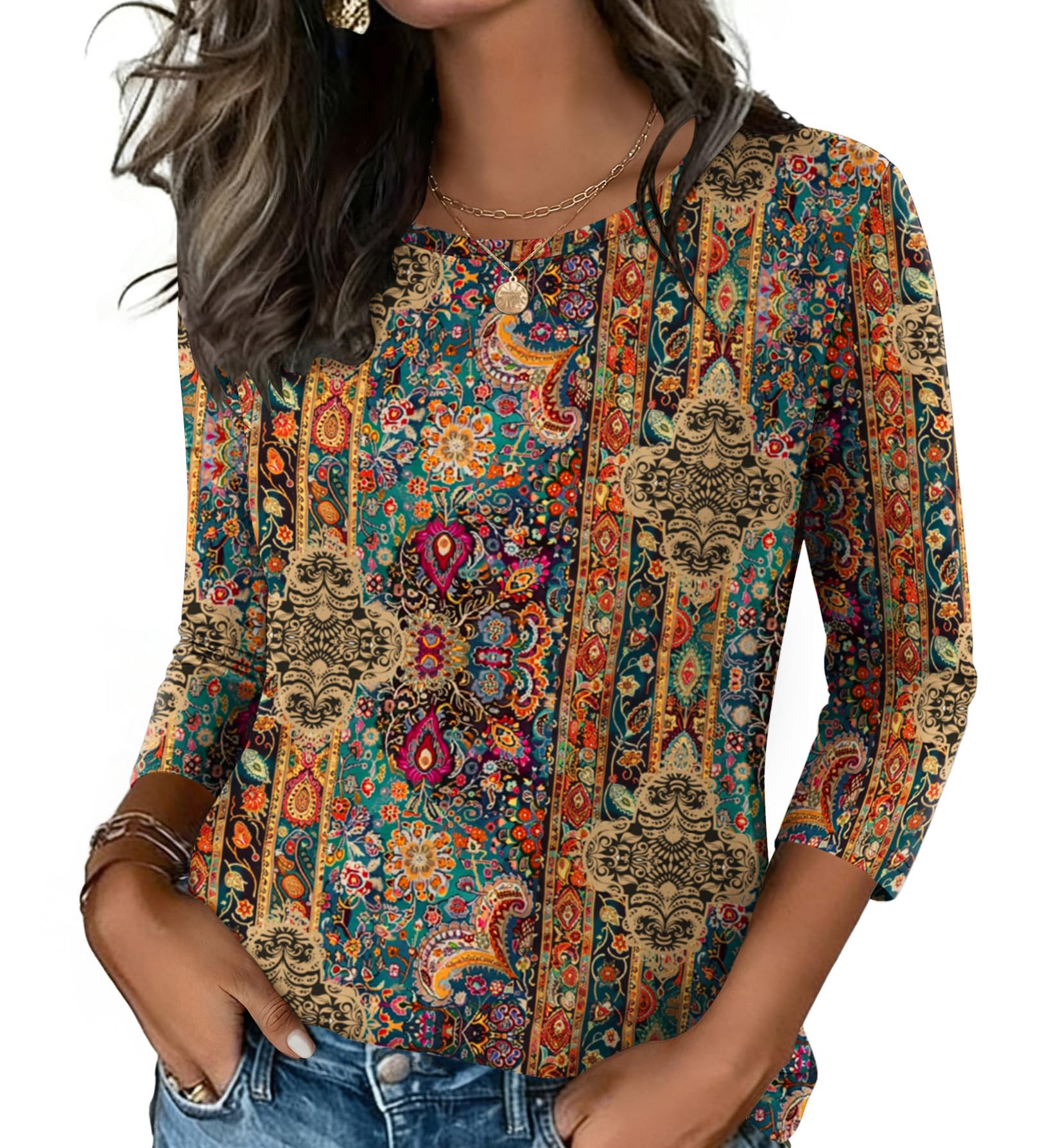 3/4 Sleeve Tunic Tee