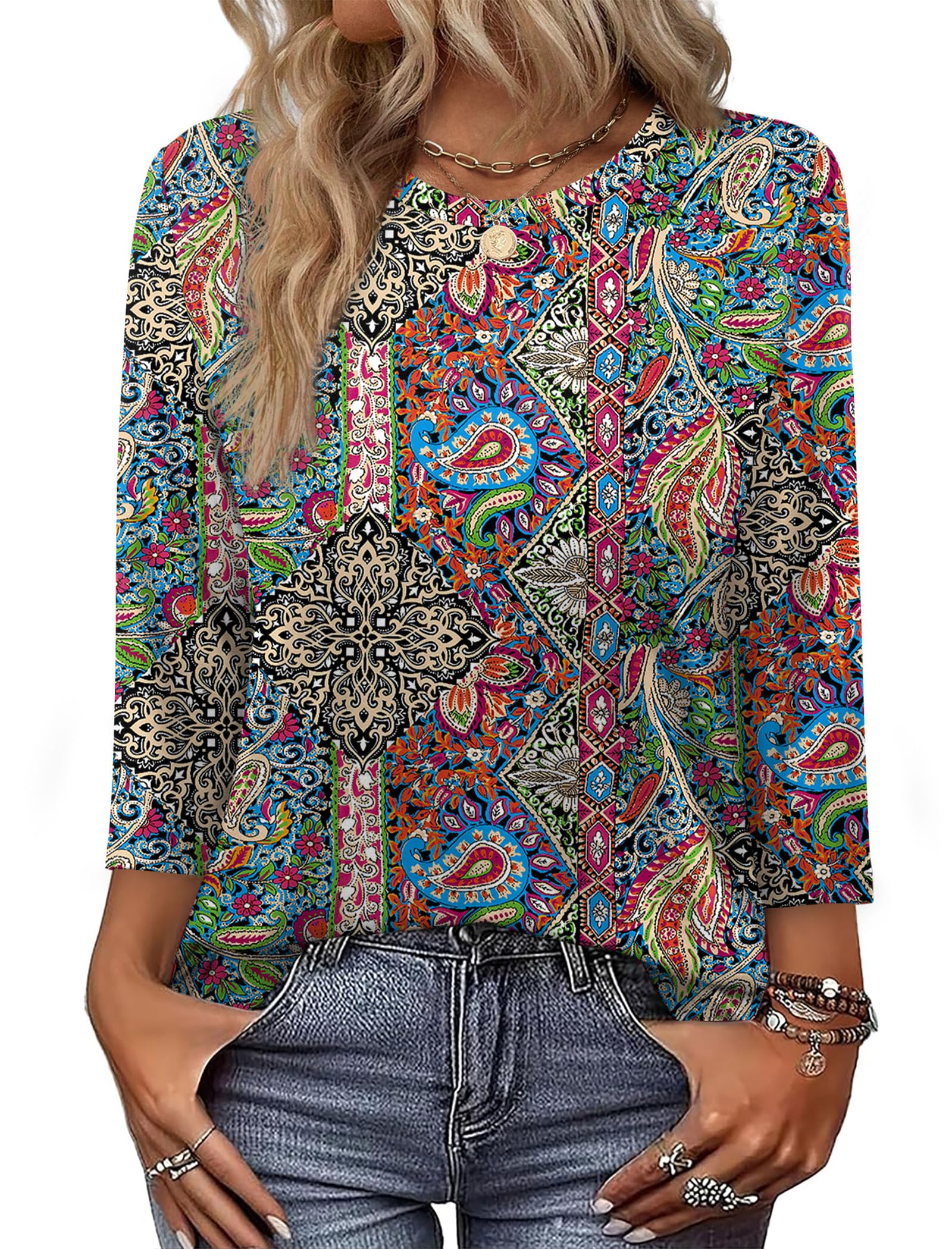 3/4 Sleeve Loose Fit Blouse